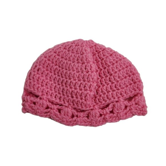 Baby or Doll Hand Knitted pink hat - Picture 1 of 4